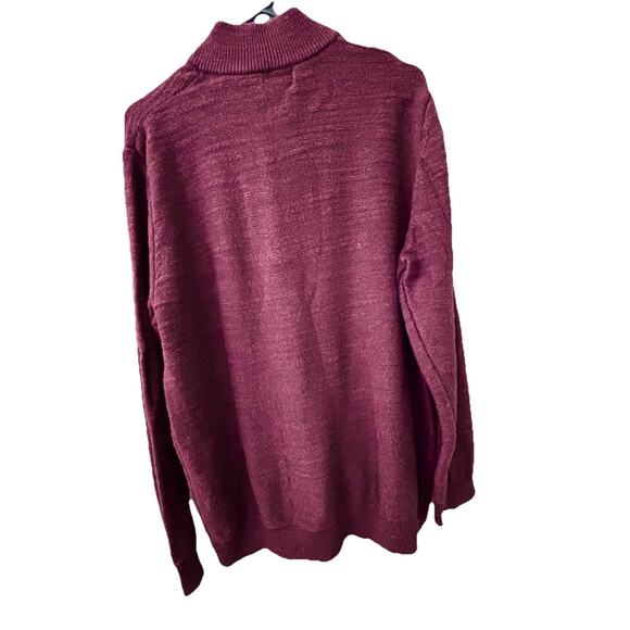 L L Brean Men 1/4 Zip Sweater 100% Organic Cotton Burgandy Sz XL Preppy Academia - Picture 4 of 5
